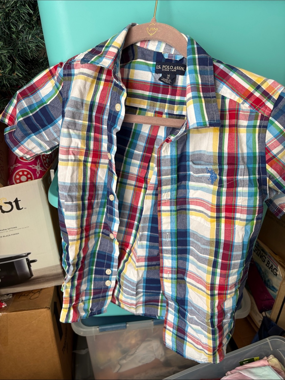 U.S. Polo Assn. Boys' Multi-Color Plaid Short-Sleeve Shirt